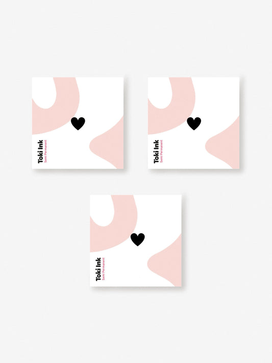 Mini schwarzes Herz No.01 - 3er Set