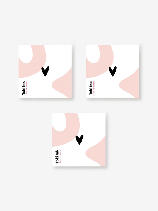 Mini schwarzes Herz No.02 - 3er Set